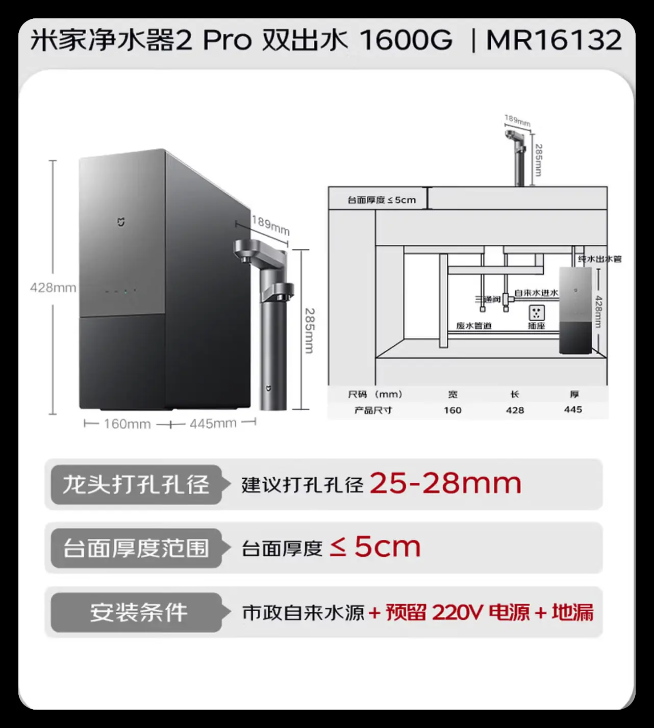 小米净水器 2 Pro 安装示意 /posts/life/20260716-custom-design/images/ro-filter-xiaomi-2pro-02.webp